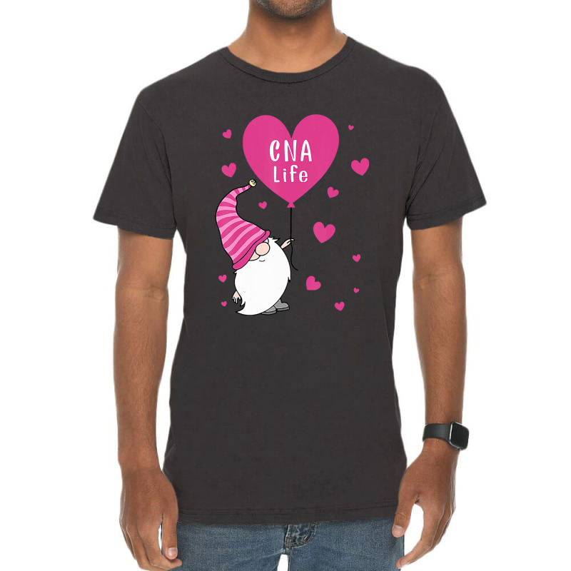 Cna Life Valentine Gnome Nurse Valentines Day Vintage T-shirt | Artistshot