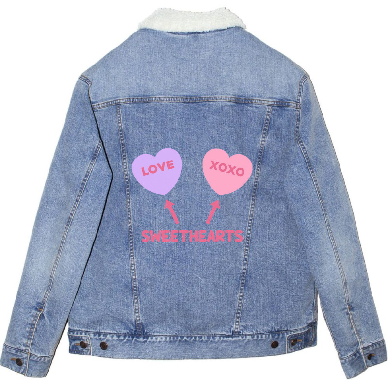 Cute Valentines Day Unisex Sherpa-lined Denim Jacket | Artistshot