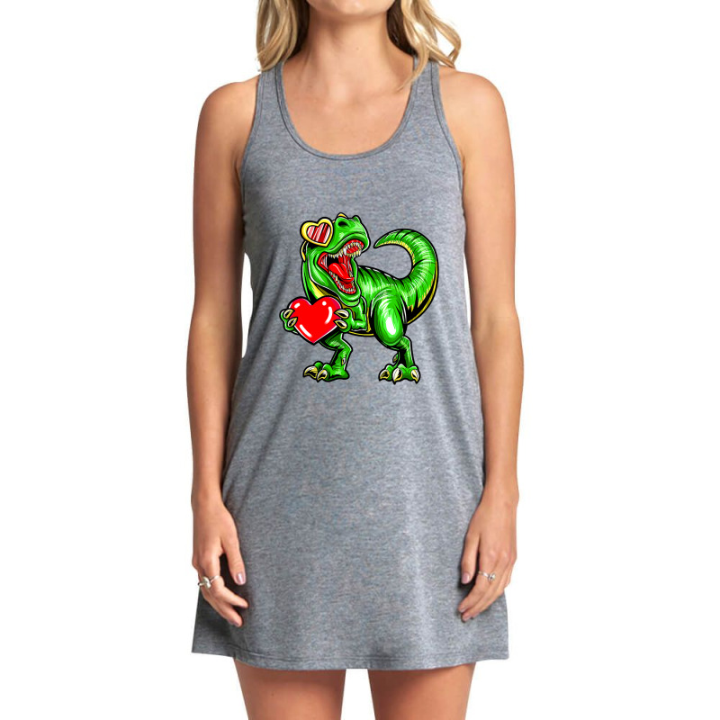 Dinosaur Valentine Trex Valentines Day Tank Dress by Cindy R Holmes | Artistshot