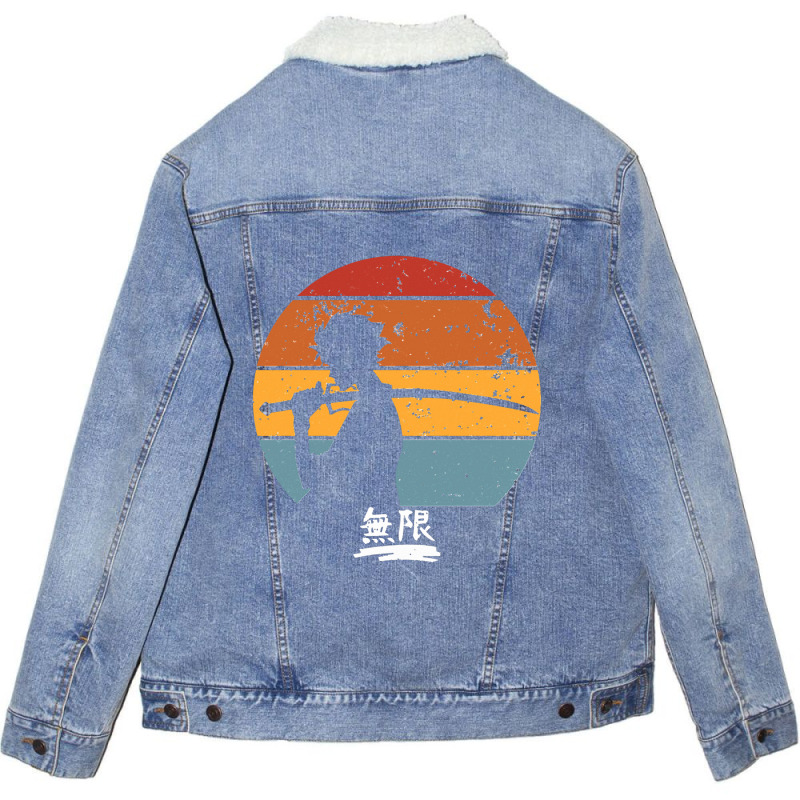 Samurai Champloo Mugen Sunset Silhouette Mugen Unisex Sherpa-Lined Denim Jacket by kursinan | Artistshot