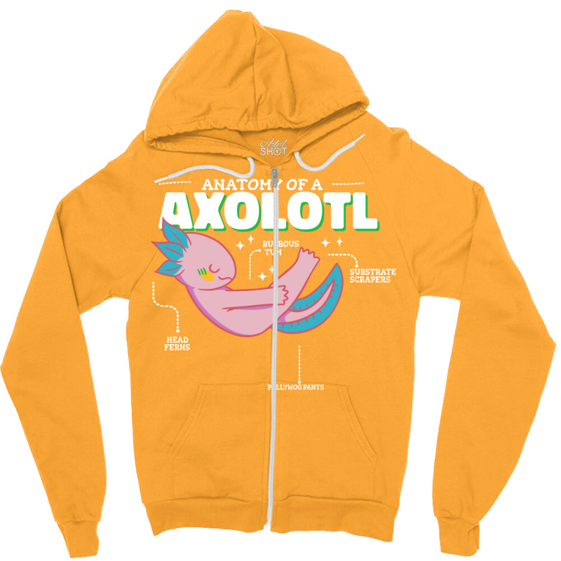 Anatomy Of Axolotl Retro Zipper Hoodie | Artistshot