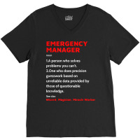 Emergency Manager Funny Management Definition Noun V-neck Tee | Artistshot