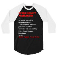 Emergency Manager Funny Management Definition Noun 3/4 Sleeve Shirt | Artistshot