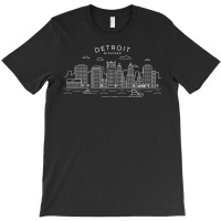 Detroit Skyline Michigan Pride Motor City Vintage T-shirt | Artistshot