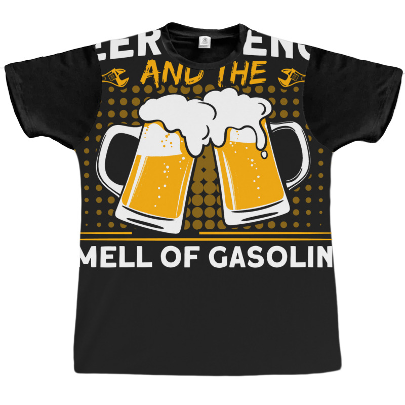 Beer Wrench Smell Of Gasoline Car Mechanic Cute Graphic T-shirt | Artistshot