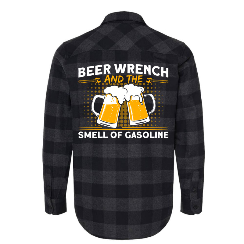 Beer Wrench Smell Of Gasoline Car Mechanic Cute Flannel Shirt | Artistshot