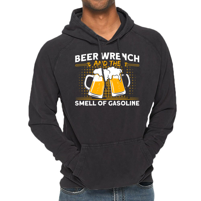 Beer Wrench Smell Of Gasoline Car Mechanic Cute Vintage Hoodie | Artistshot