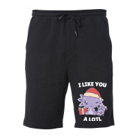 Axolotl I Like You A Lotl Kawaii Christmas Pajama Fleece Short | Artistshot