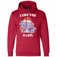 Axolotl I Like You A Lotl Kawaii Christmas Pajama Champion Hoodie | Artistshot