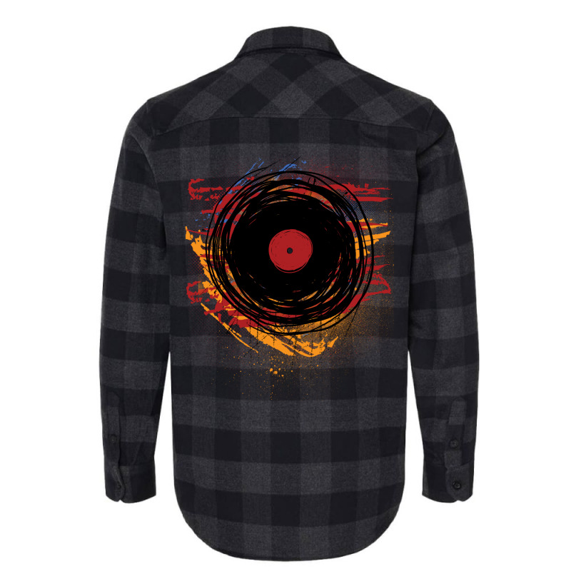 Vinyl Record Retro Grunge With Paint And Scratches Flannel Shirt | Artistshot