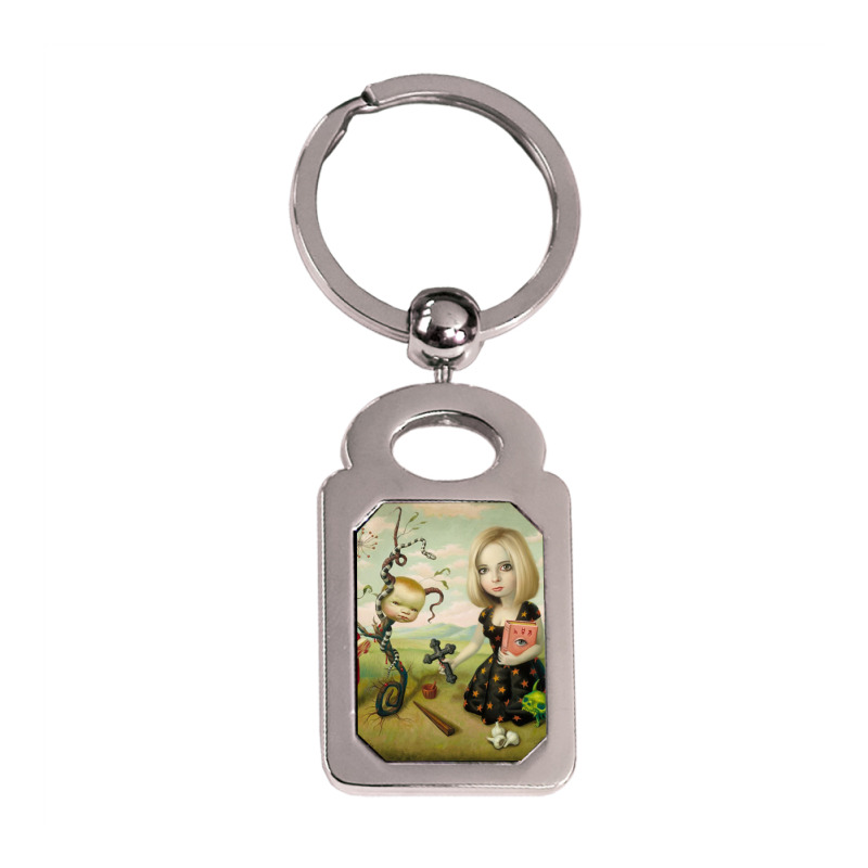 Mark Ryden - The Ghost Of Anton Chigurh Silver Rectangle Keychain | Artistshot