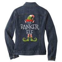 Banker Elf Family Matching Christmas Group Funny P Ladies Denim Jacket | Artistshot