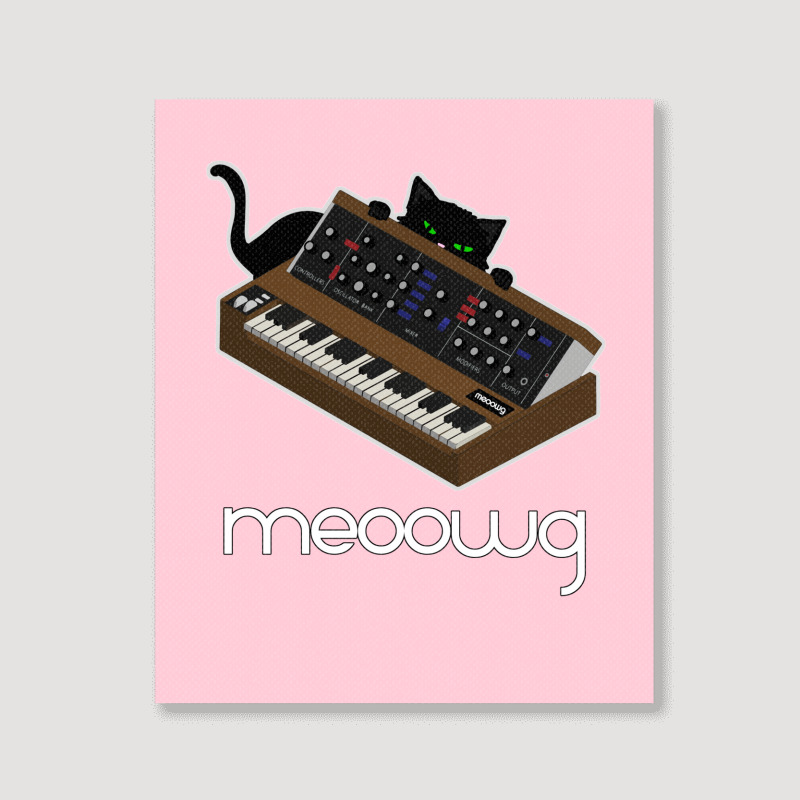 Synthesizer Cat Meow Portrait Canvas Print | Artistshot