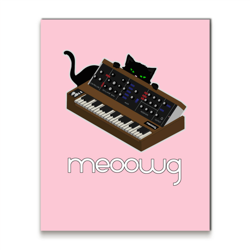 Synthesizer Cat Meow Metal Print Vertical | Artistshot