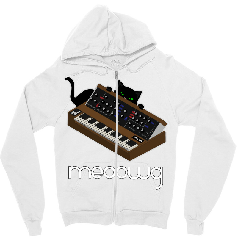 Synthesizer Cat Meow Zipper Hoodie | Artistshot