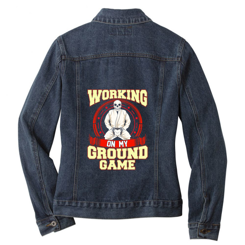 Funny Cool Ground Game Fighter Judo Skull Fight Sp Ladies Denim Jacket by PauletteWatkins1 | Artistshot