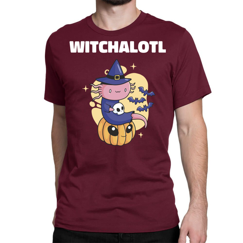 Cute Axolotl Witch With Pumpkin Halloween Music Classic T-shirt by oreilywendyo | Artistshot