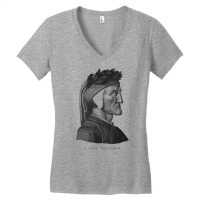 Dante Alighieri Portrait Divine Comedy, Purgatory, Women's V-neck T-shirt | Artistshot