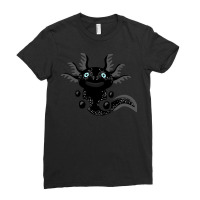 Cute Black Axolotl From The Space Trending Ladies Fitted T-shirt | Artistshot