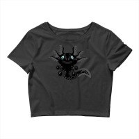 Cute Black Axolotl From The Space Trending Crop Top | Artistshot