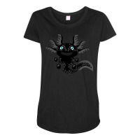 Cute Black Axolotl From The Space Trending Maternity Scoop Neck T-shirt | Artistshot