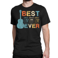 Best Dad Ever Guitar Chords Musician Funny Fathers Classic T-shirt | Artistshot