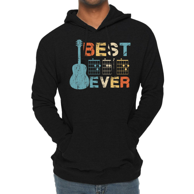 Best Dad Ever Guitar Chords Musician Funny Fathers Lightweight Hoodie by enzormiersh | Artistshot