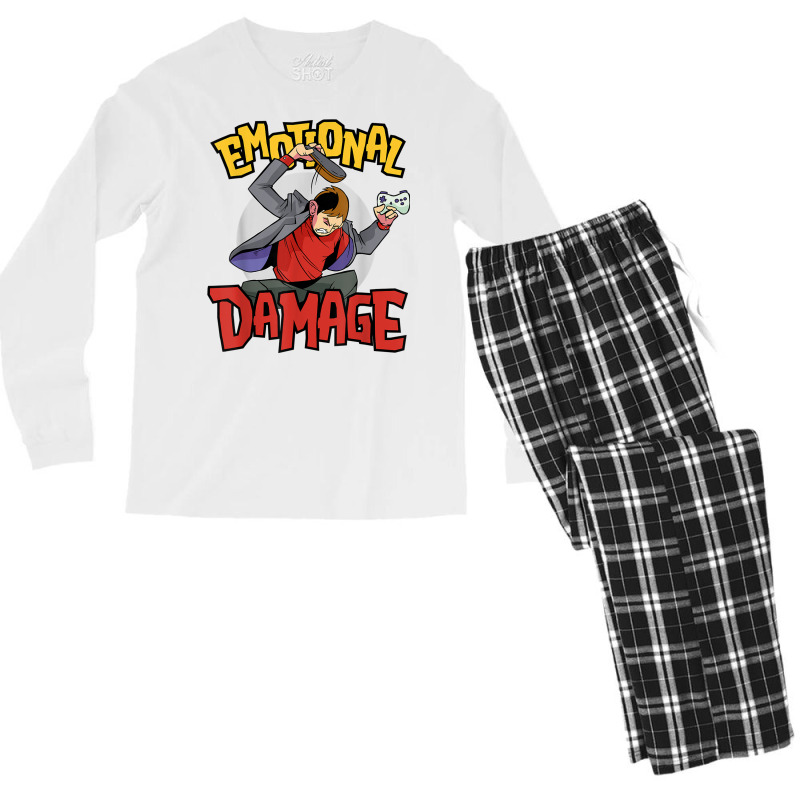 Emotional Damage Meme Angry Gamer T Shirt Men's Long Sleeve Pajama Set by bettincam | Artistshot