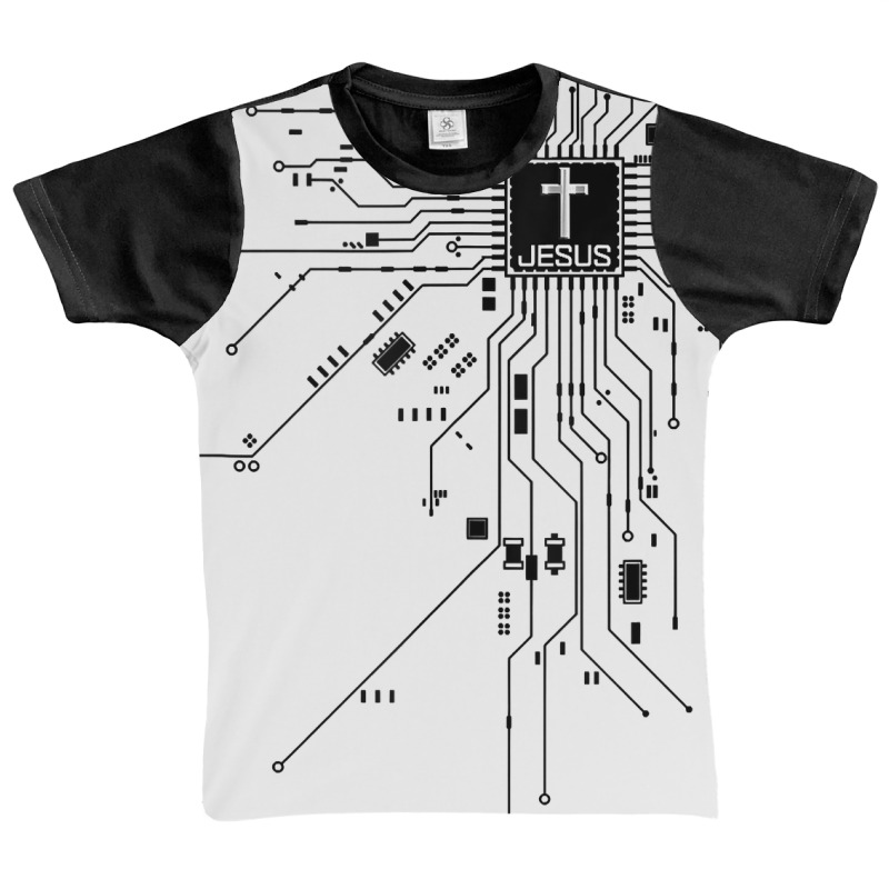 Electronic Chip Jesus Christian Funny Faith Lover Graphic Youth T-shirt by peeteeh | Artistshot