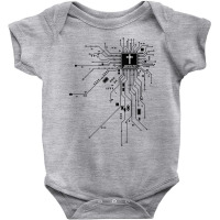 Electronic Chip Jesus Christian Funny Faith Lover Baby Bodysuit | Artistshot