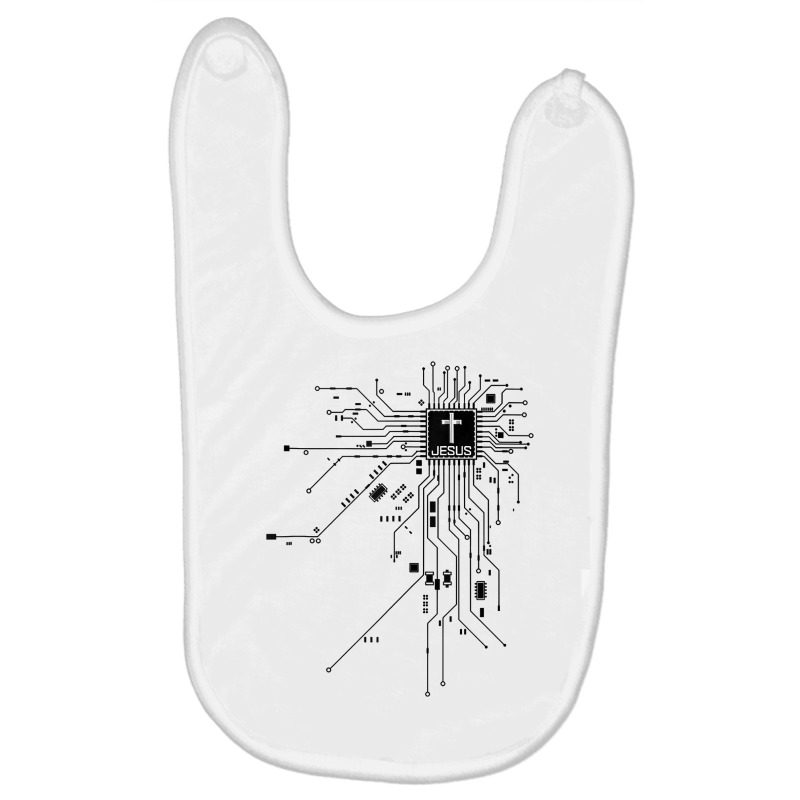 Electronic Chip Jesus Christian Funny Faith Lover Baby Bibs by peeteeh | Artistshot