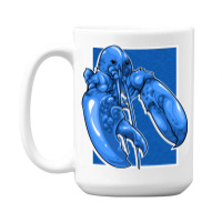 Funny Jumpscare Lobster Meme Blue Crustacean Pullo 15 Oz Coffee Mug | Artistshot