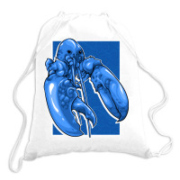 Funny Jumpscare Lobster Meme Blue Crustacean Pullo Drawstring Bags | Artistshot