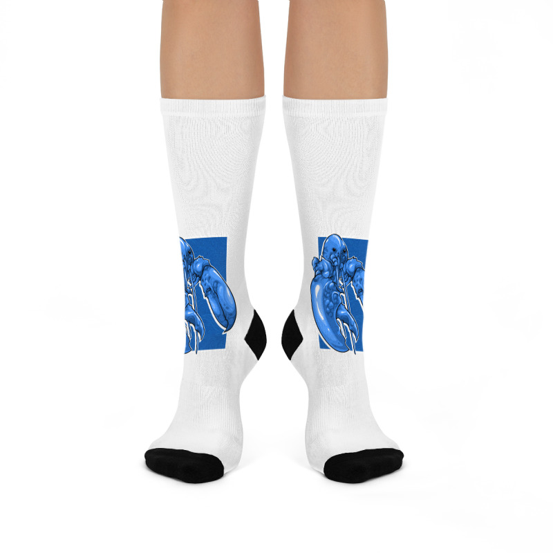 Funny Jumpscare Lobster Meme Blue Crustacean Pullo Crew Socks | Artistshot