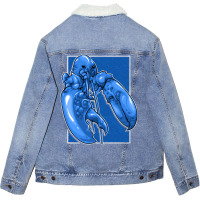 Funny Jumpscare Lobster Meme Blue Crustacean Pullo Unisex Sherpa-lined Denim Jacket | Artistshot