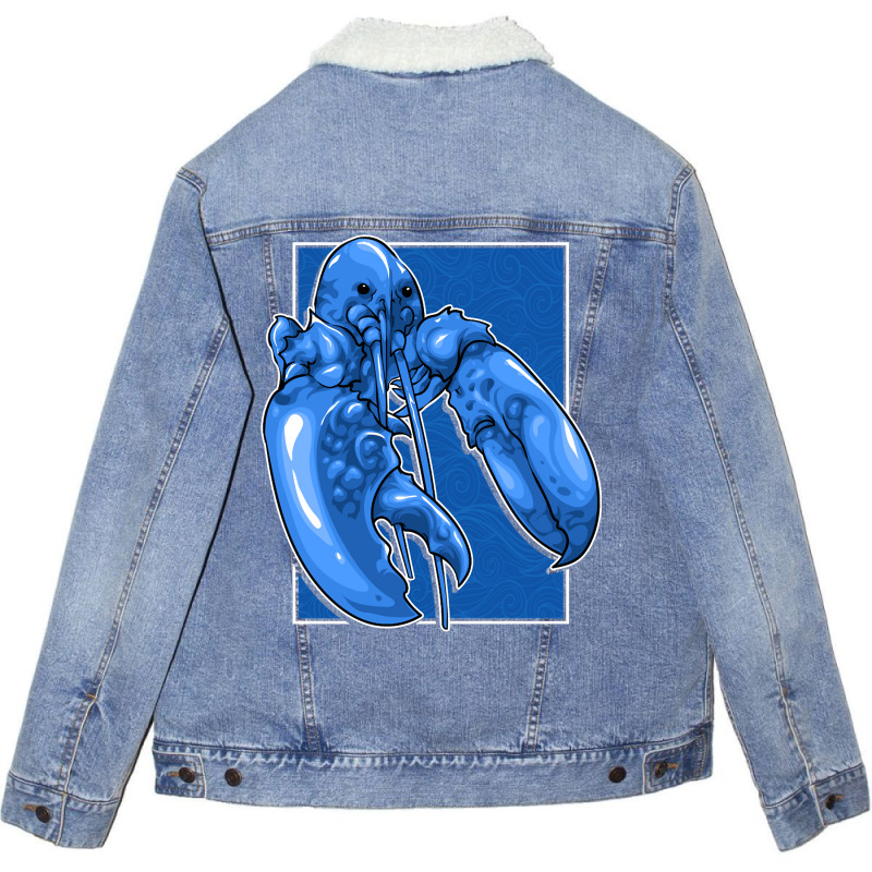 Funny Jumpscare Lobster Meme Blue Crustacean Pullo Unisex Sherpa-lined Denim Jacket | Artistshot