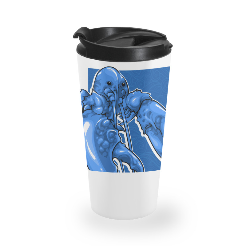 Funny Jumpscare Lobster Meme Blue Crustacean Pullo Travel Mug | Artistshot