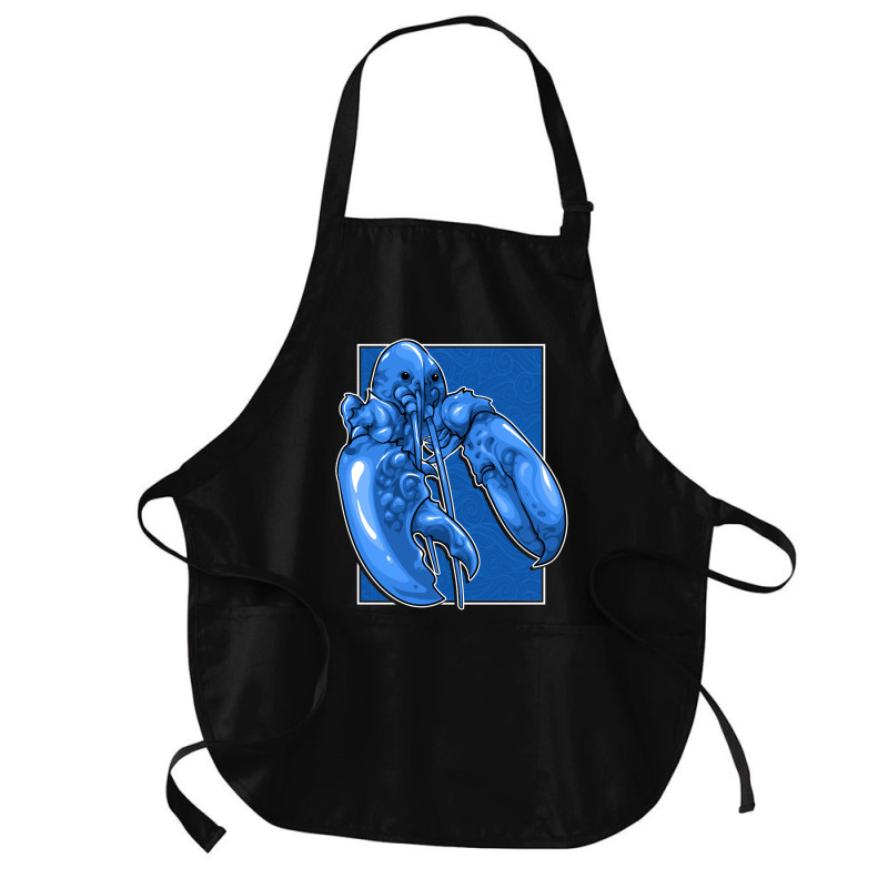 Funny Jumpscare Lobster Meme Blue Crustacean Pullo Medium-length Apron | Artistshot