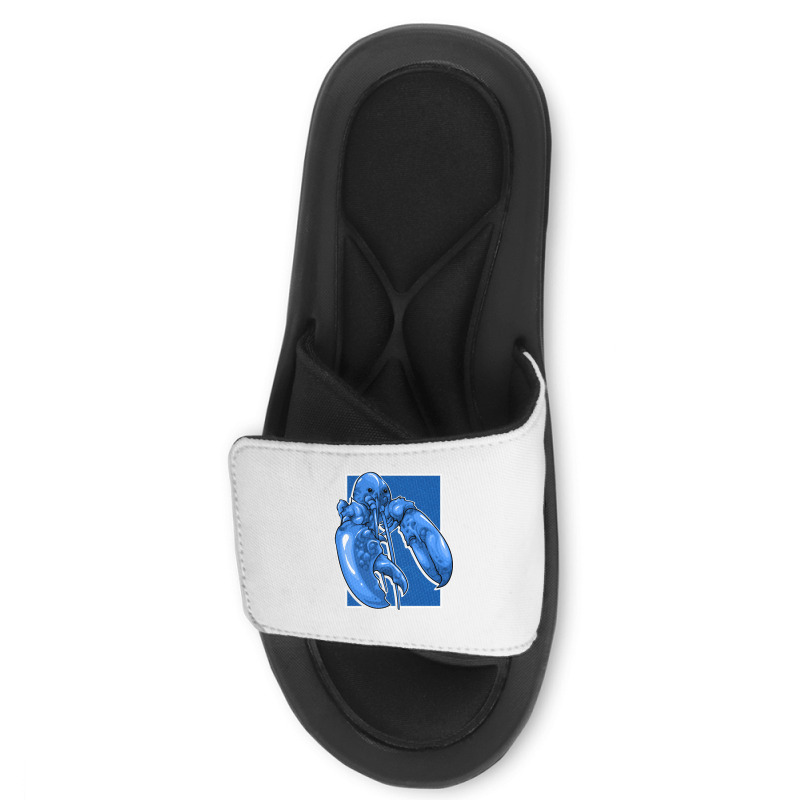 Funny Jumpscare Lobster Meme Blue Crustacean Pullo Slide Sandal | Artistshot