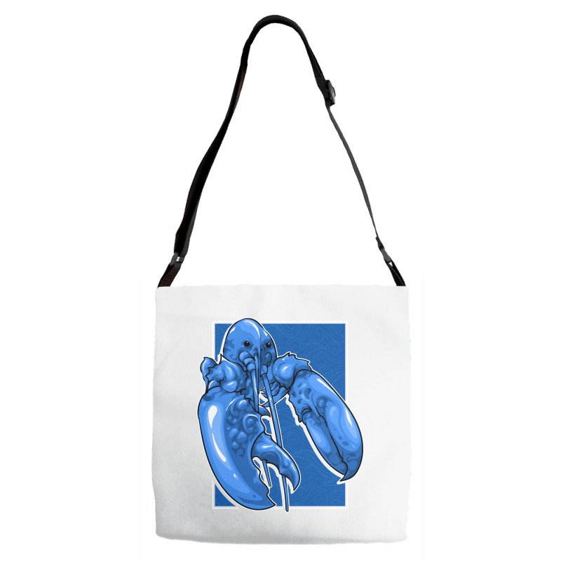 Funny Jumpscare Lobster Meme Blue Crustacean Pullo Adjustable Strap Totes | Artistshot