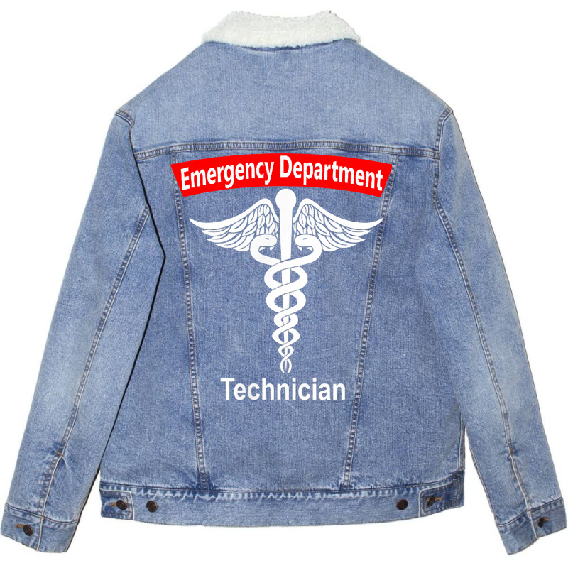 Emergency Department Technician Ed Tech Medical Ca Unisex Sherpa-lined Denim Jacket | Artistshot