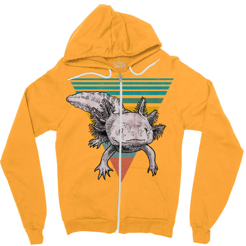 Vintage Axolotl Questions Girl Zipper Hoodie | Artistshot