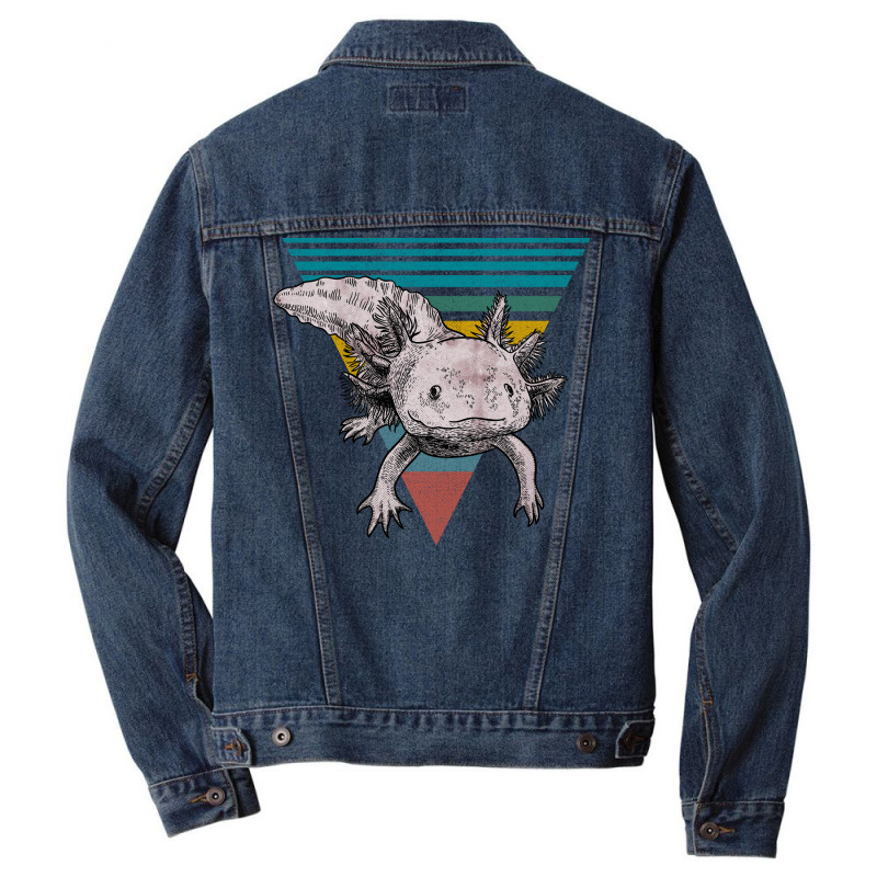 Vintage Axolotl Questions Girl Men Denim Jacket | Artistshot