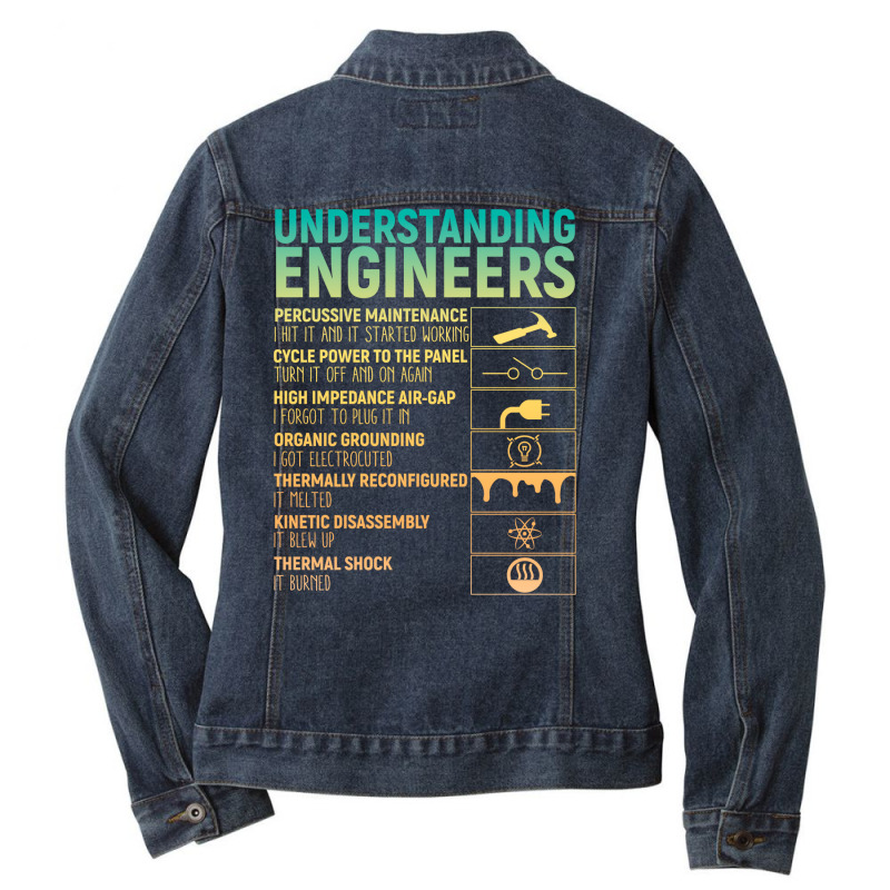 Understanding Engineers Vintage Design Ladies Denim Jacket by ordingwashuk4 | Artistshot