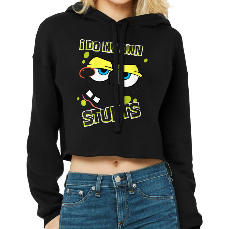 Limited Edition Womens I Do My Own Stunts Spongebo Cropped Hoodie by centralfantast | Artistshot