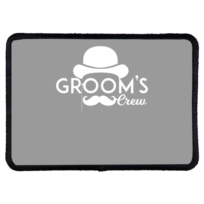 Bachelor Party Grooms Crew  Red Rectangle Patch | Artistshot