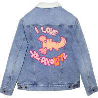 I Love You Axolotl Gold Mud Puppy Tshirt Aesthetic Unisex Sherpa-lined Denim Jacket | Artistshot