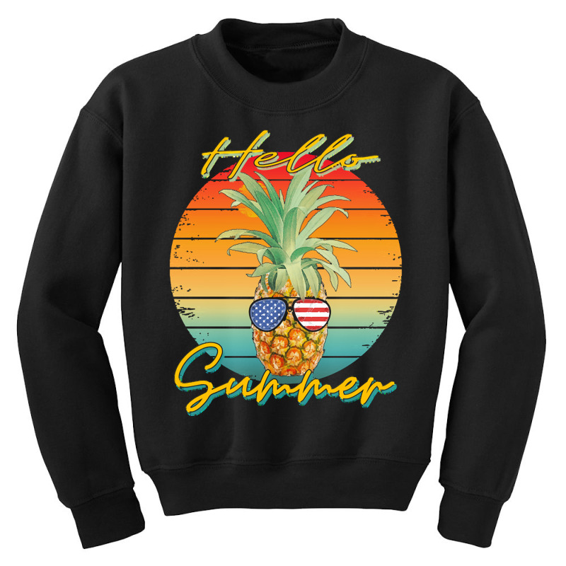 Hello Summer Pineapple T  Shirthello Summer Pineapple T  Shirt (1) Youth Sweatshirt by corrinebeer640 | Artistshot