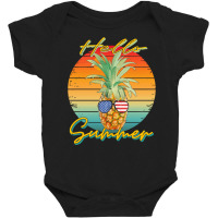 Hello Summer Pineapple T  Shirthello Summer Pineapple T  Shirt (1) Baby Bodysuit | Artistshot