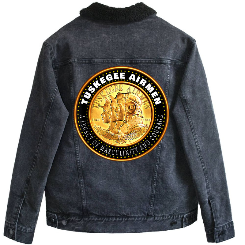 The Tuskegee Red Tail Airmen  Black American Pilot Unisex Sherpa-lined Denim Jacket | Artistshot